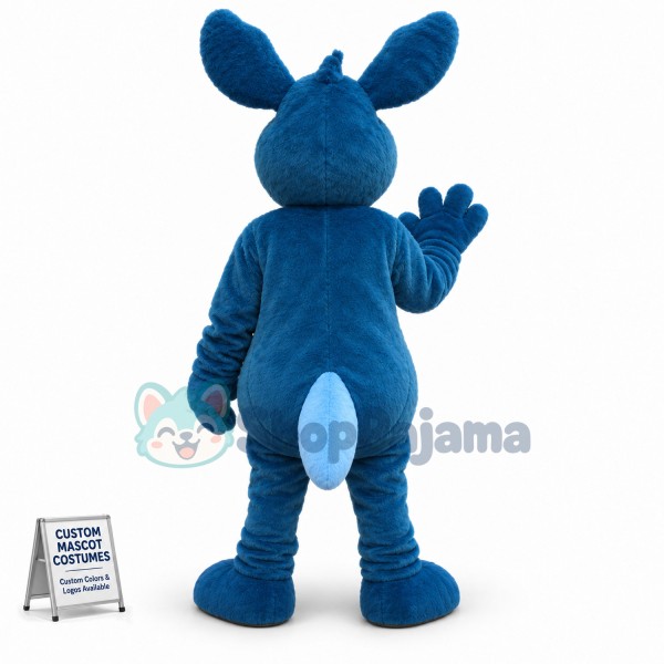 Custom Mascot Blue Rabbit Mascot Costume