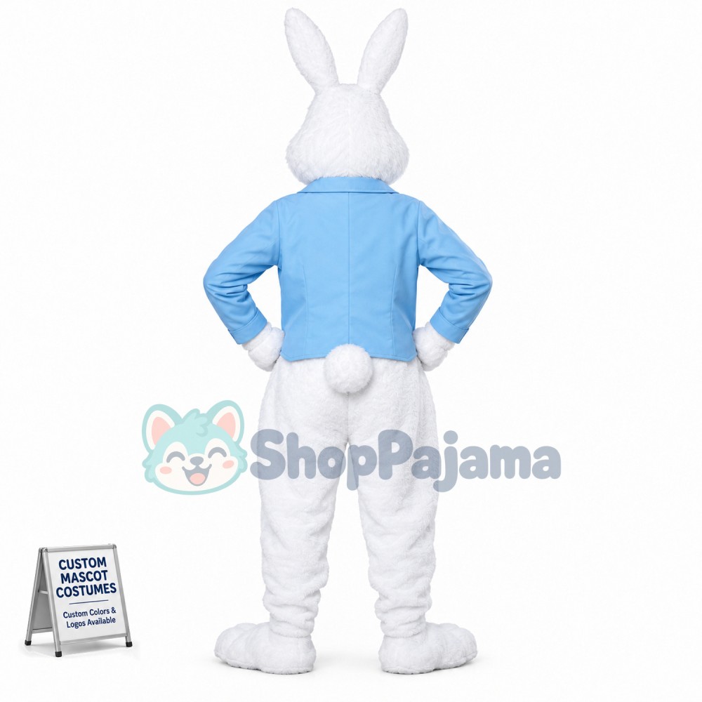 Blue Easter Bunny Mascot Costume Custom Mascot