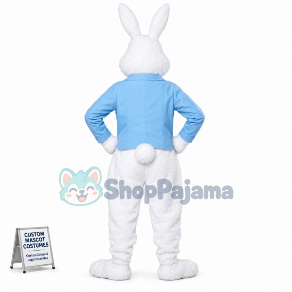 Blue Easter Bunny Mascot Costume Custom Mascot