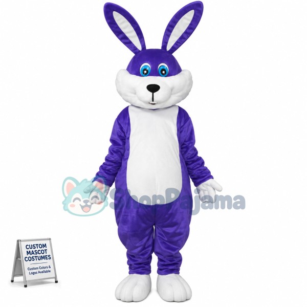 Purple Rabbit Plush Adult Mascot Costume