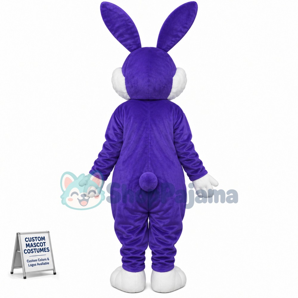 Purple Rabbit Plush Adult Mascot Costume