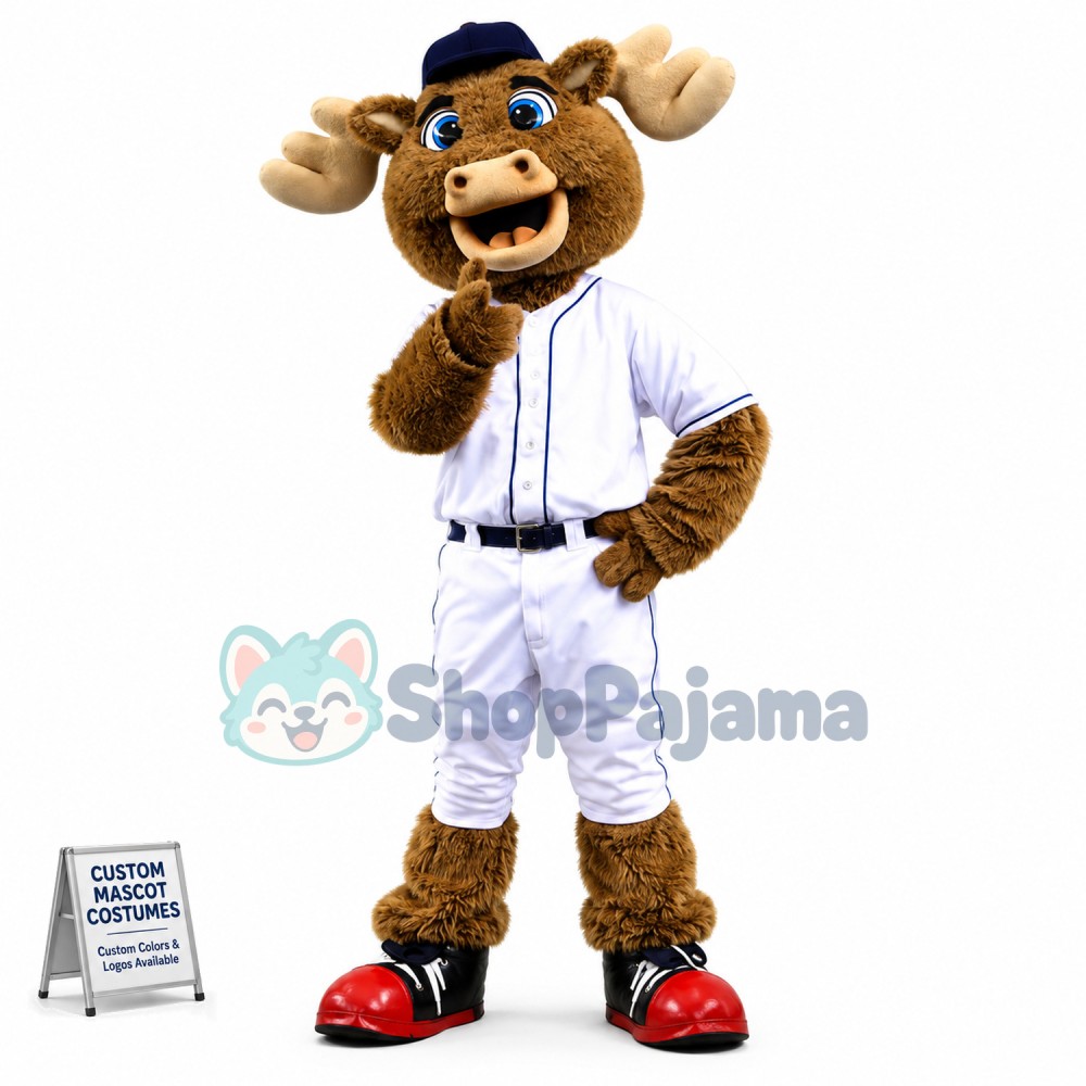 Baseball Moose Mascot Costume