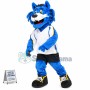 Blue Furry Tiger Mascot Costume