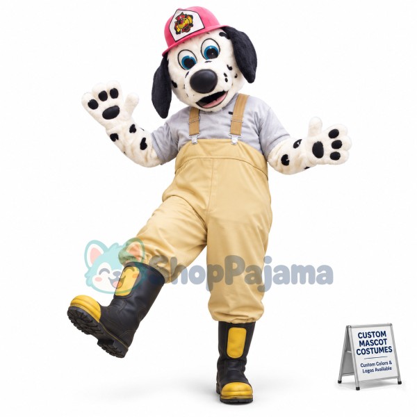 The Fire Chief Dalmatian Dog Mascot Costume