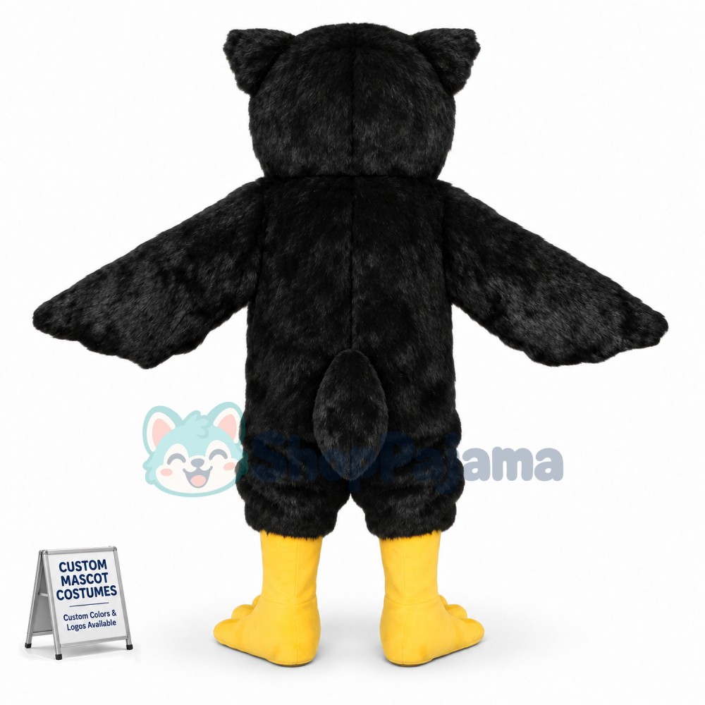 Black Owl Mascot Costume Custom Mascot