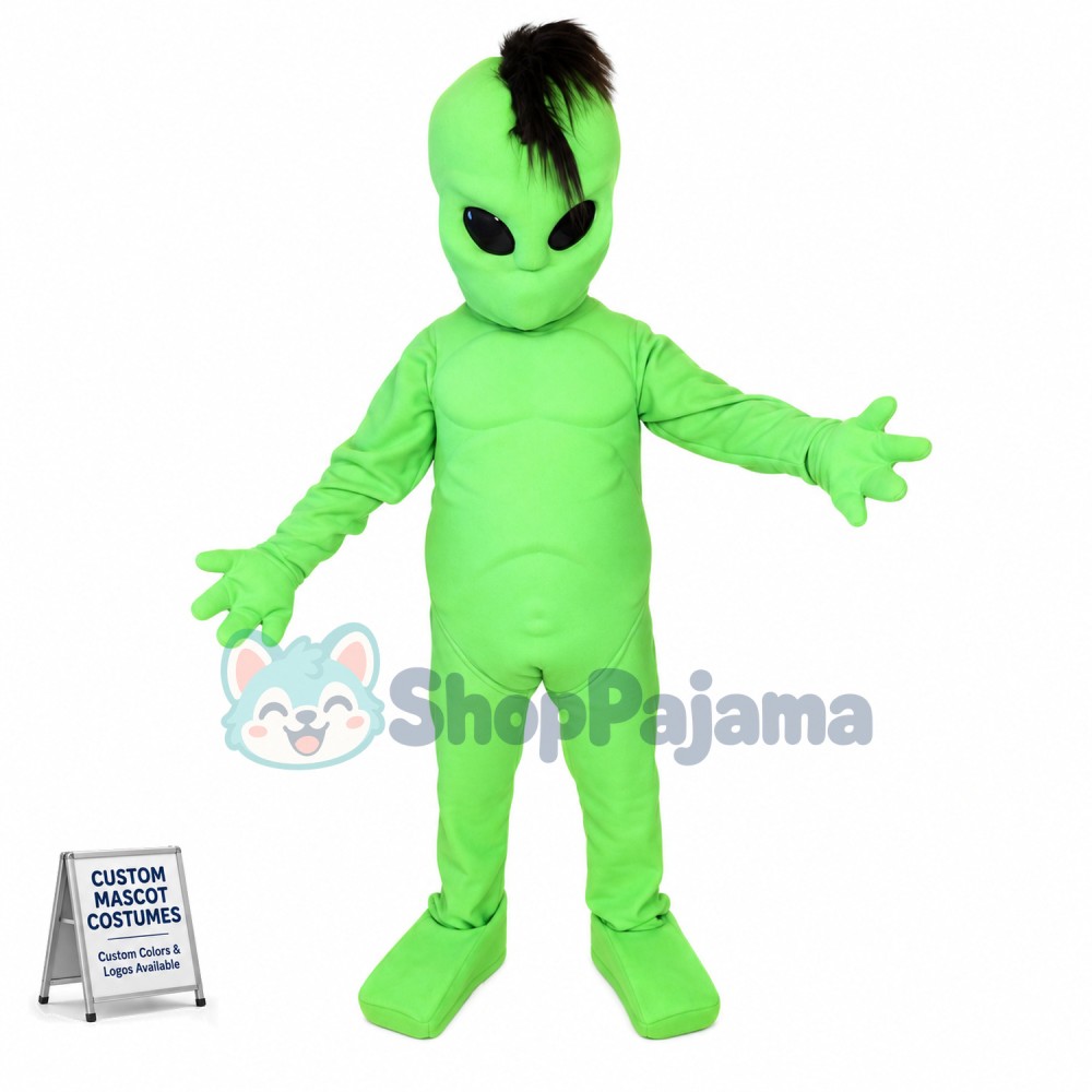 Adult Green Alien Mascot Costume