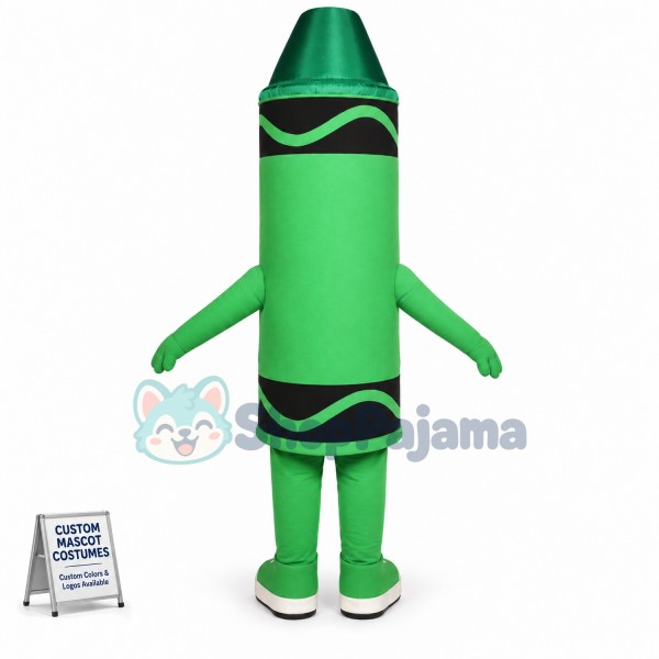 Green Crayon Mascot Costume