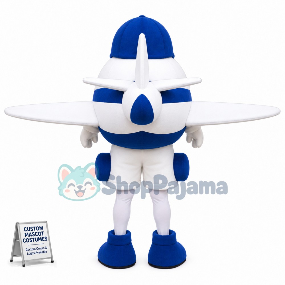 Blue Aircraft Mascot Costume