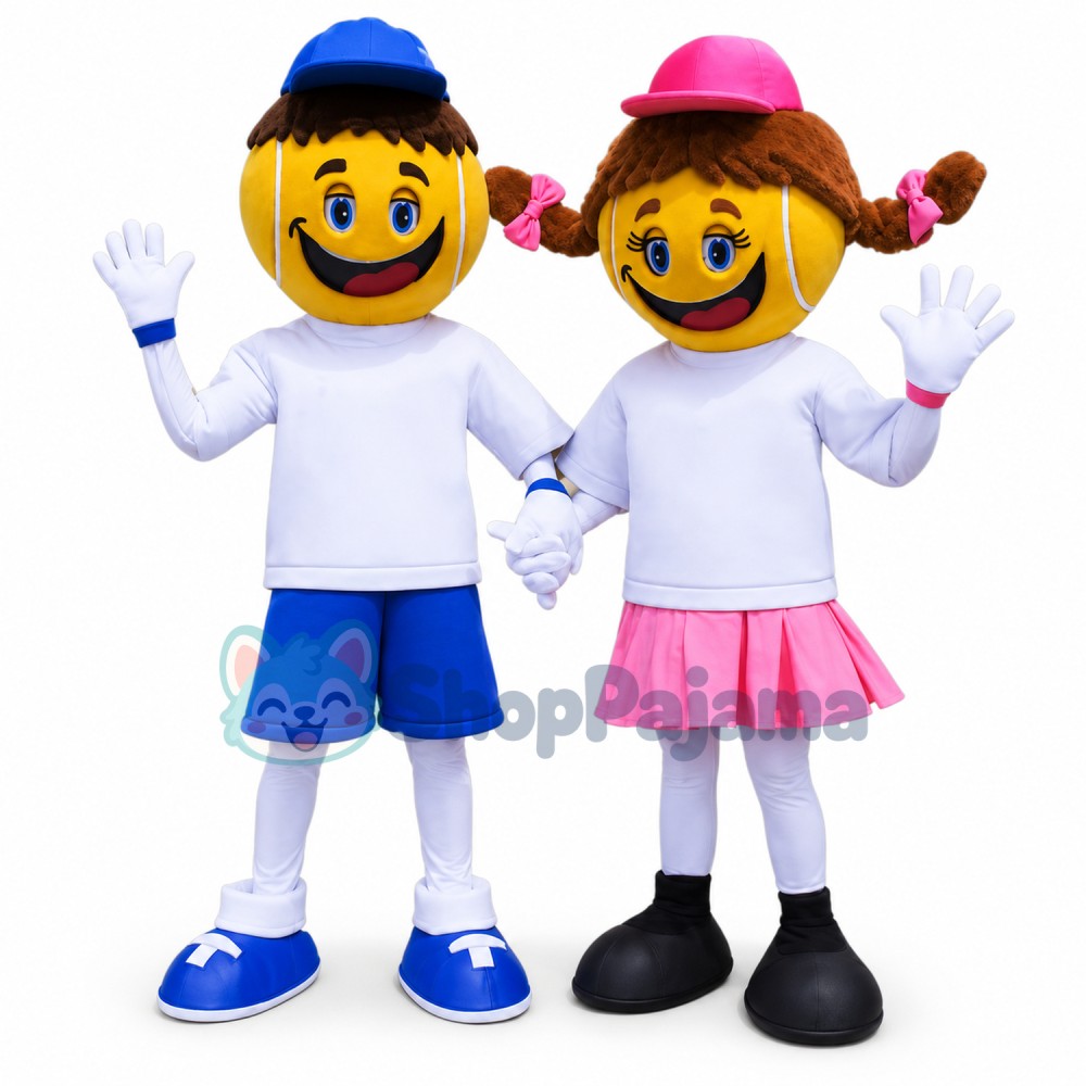 Two Tennis kids Mascot Costumes