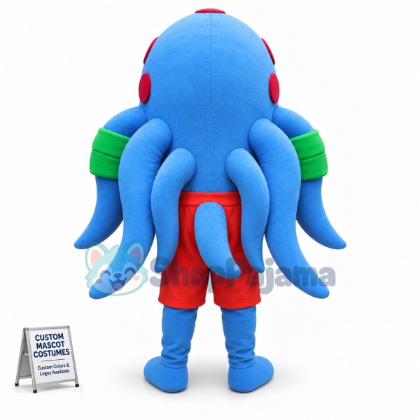 Blue Octopus Mascot Costume