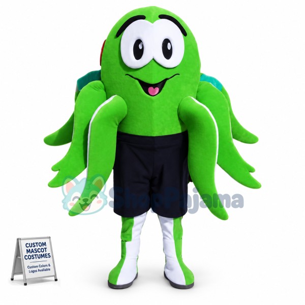 Green Octopus Mascot Costume