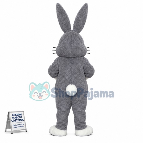Grey & White Rabbit Mascot Costume