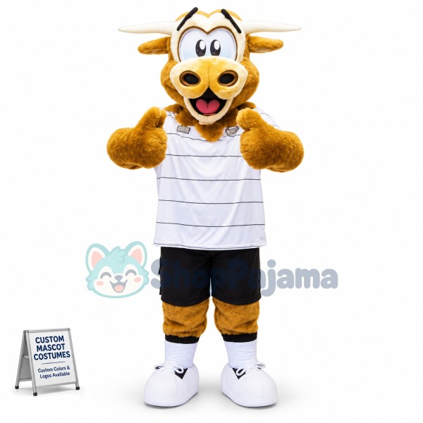 Brown Fluffy Cow Mascot Costume