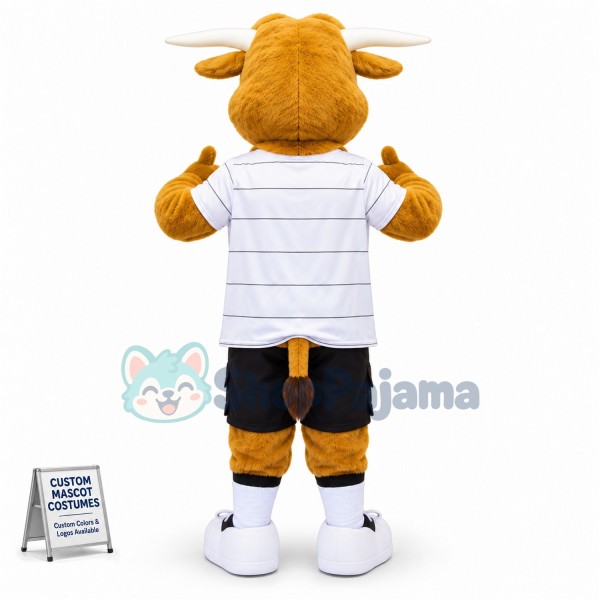 Brown Fluffy Cow Mascot Costume