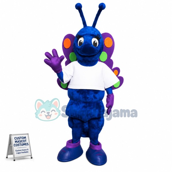 Blue Butterfly Mascot Costume