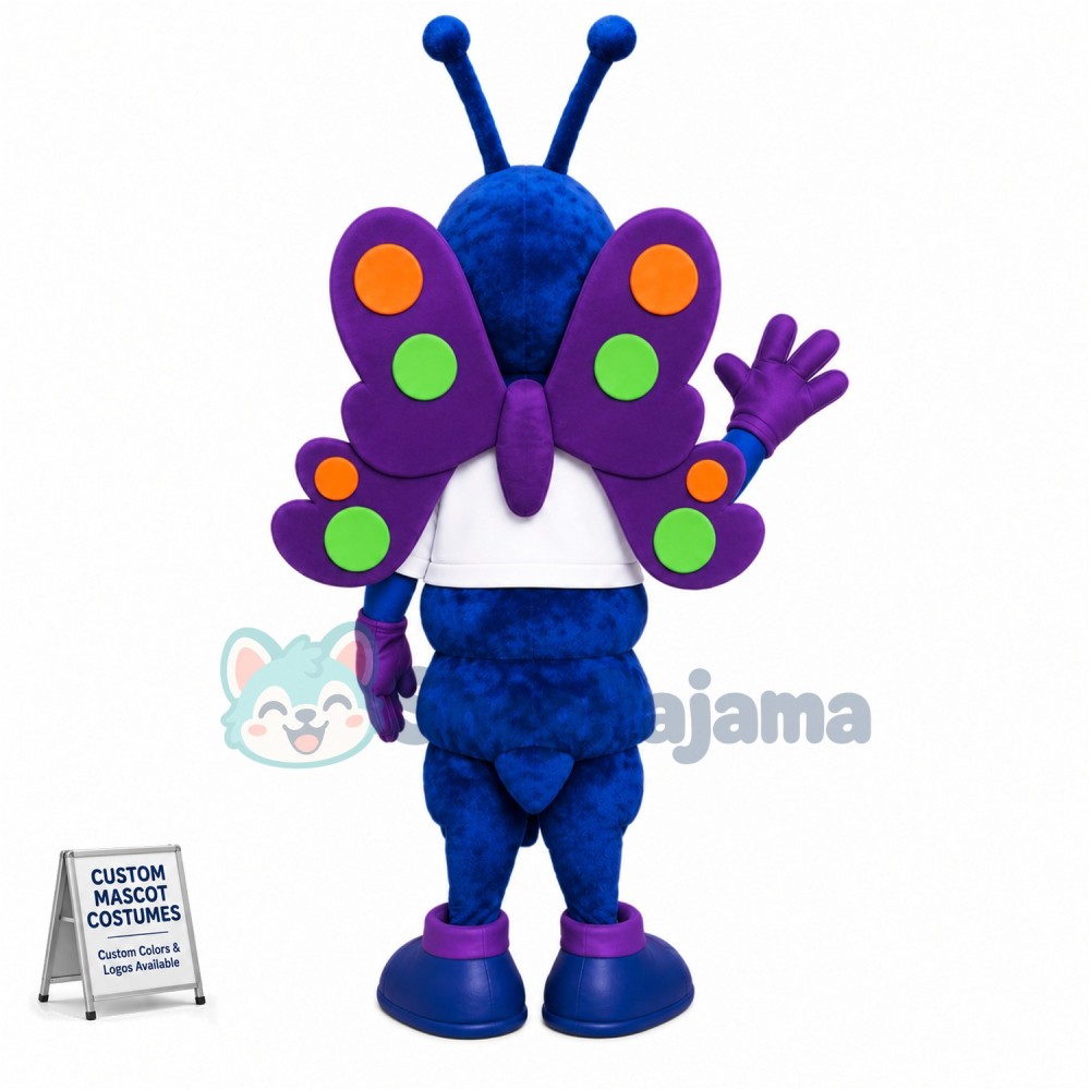 Blue Butterfly Mascot Costume