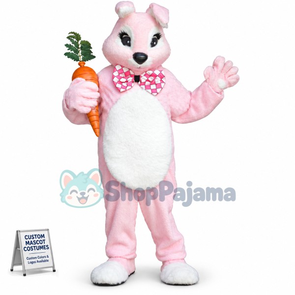 Deluxe Pink Bunny Rabbit Mascot Costume Custom Mascot