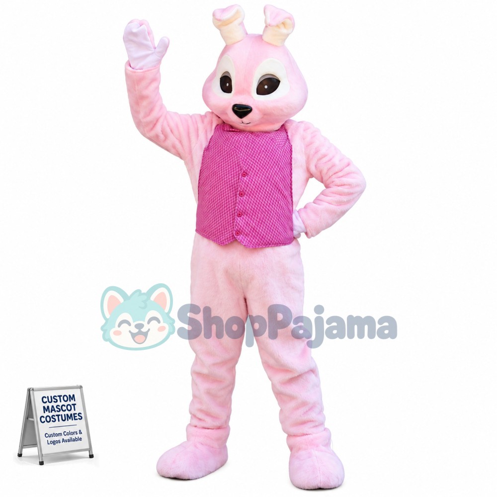 Deluxe Pink Rabbit Mascot Costume