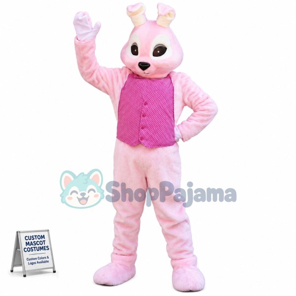 Deluxe Pink Rabbit Mascot Costume