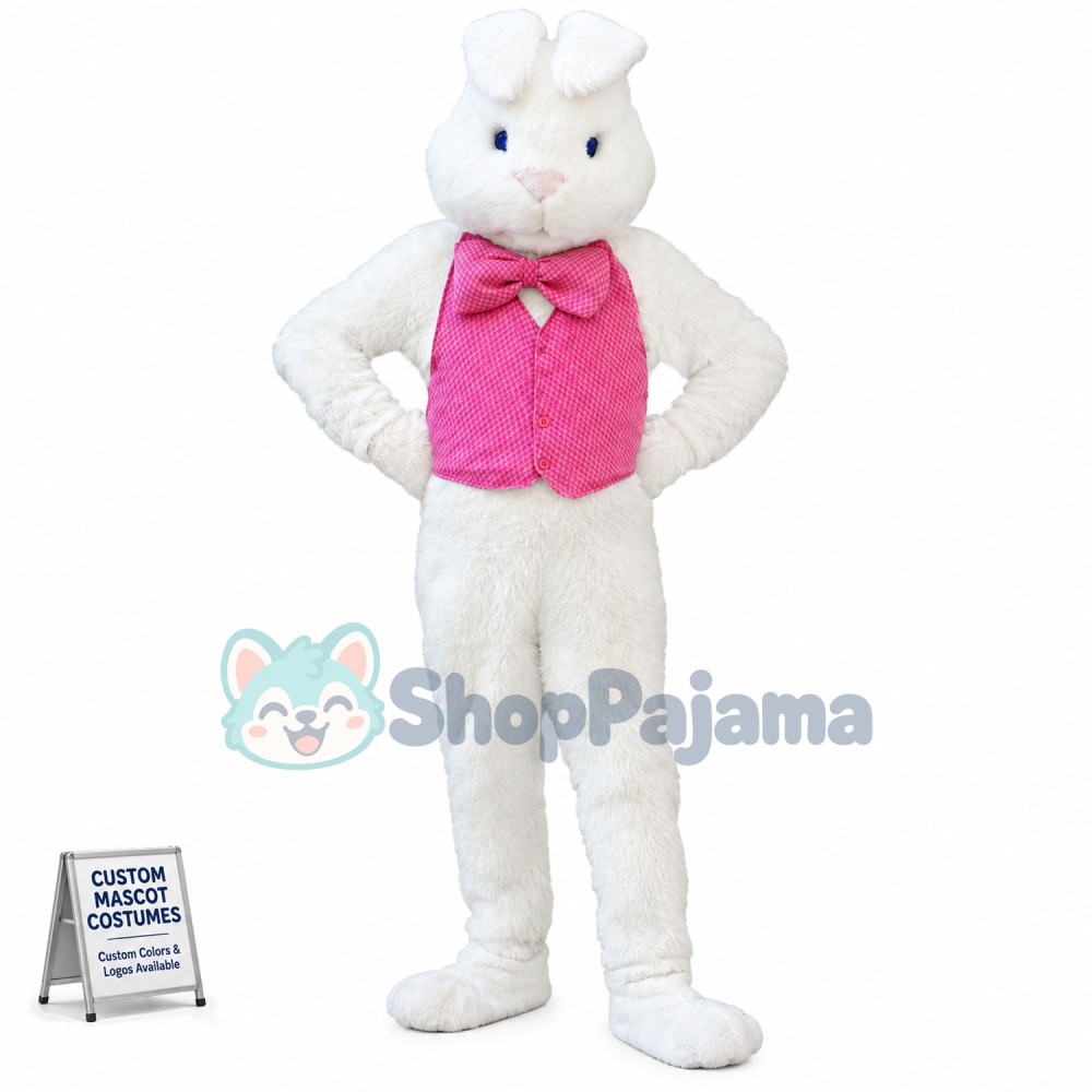 Deluxe White Bunny Rabbit Mascot Costume