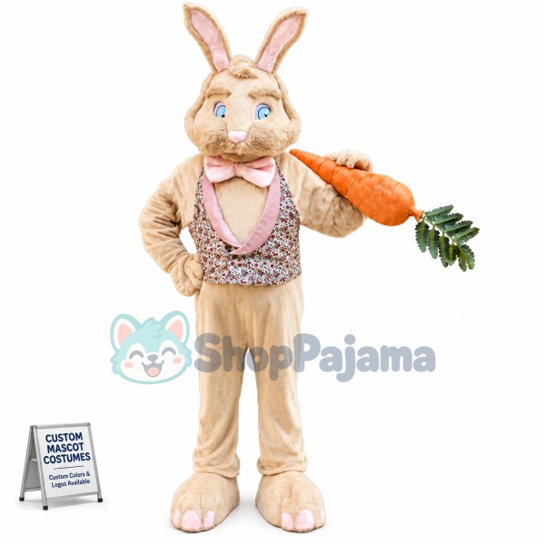 Tan Bunny Rabbit Mascot Costume