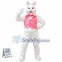 Happy White Bunny Rabbit Mascot Costume