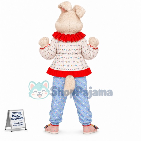 Cute Pink Bunny Rabbit Mascot Costume