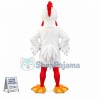 White Rooster Mascot Costume Custom Mascot