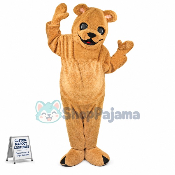Tan-Brown Teddy Bear Mascot Costume