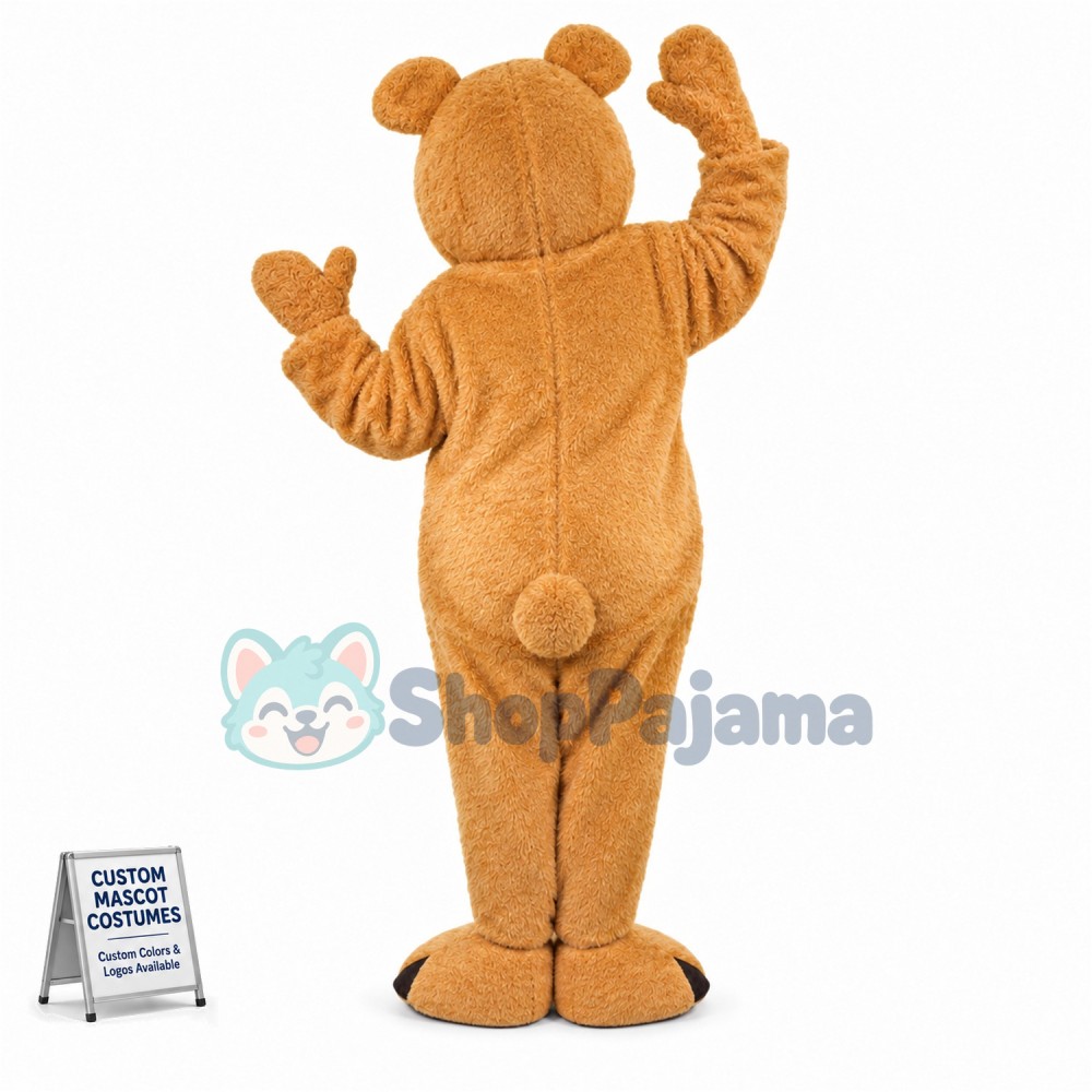 Tan-Brown Teddy Bear Mascot Costume