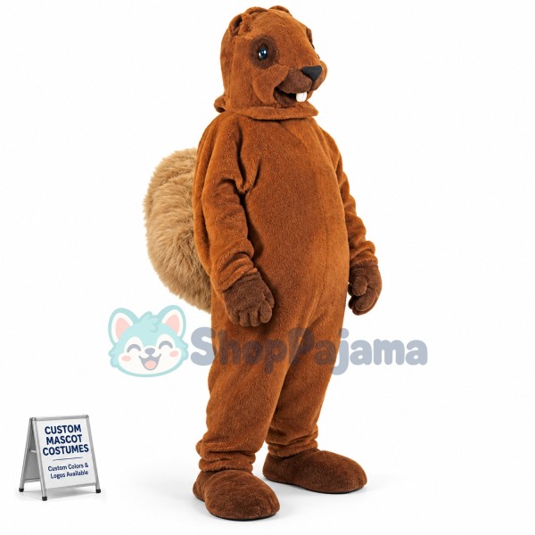 A Medium-brown Squirrel Mascot Costume