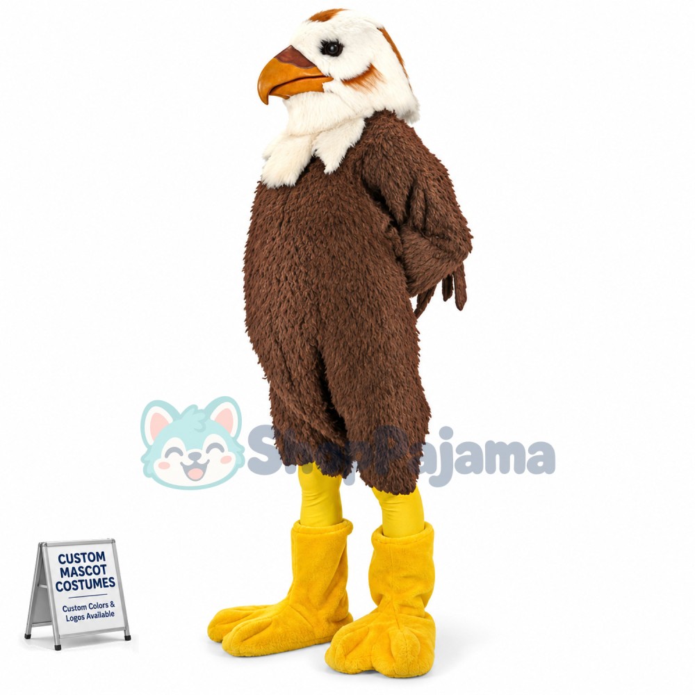 Brown & White Hawk Mascot Costume