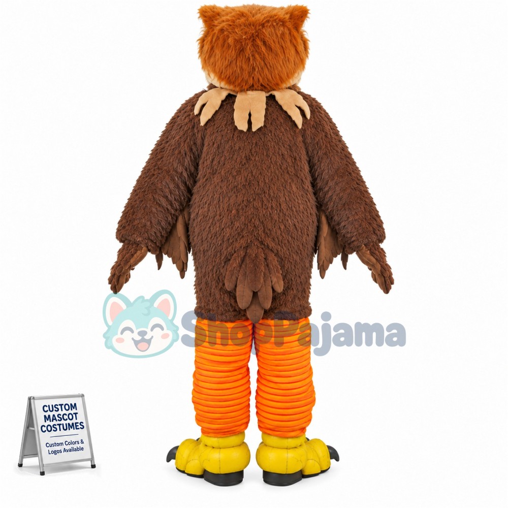 Brown Furry Owl Mascot Costume