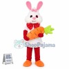 White Bunny Rabbit with Carrot Mascot Costume