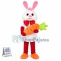White Bunny Rabbit with Carrot Mascot Costume