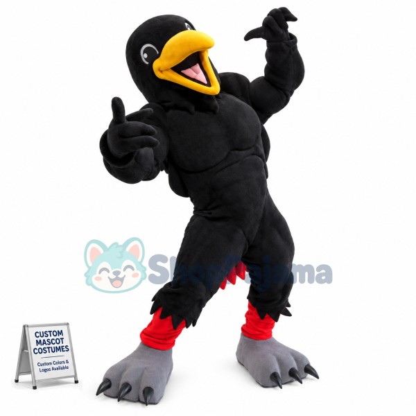 Power Black Raven Mascot Costume
