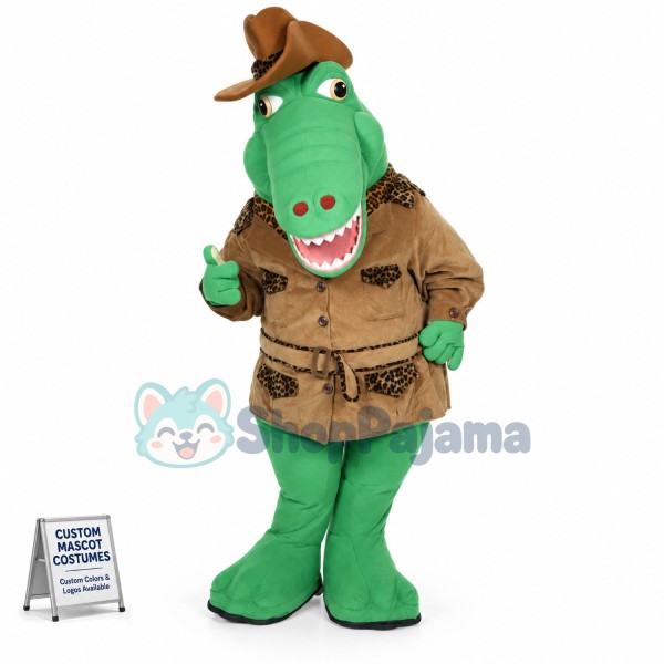 Winter Alligator Mascot Costume