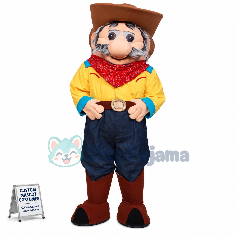 Custom Mascot Realistic Cowboy Mascot Costume