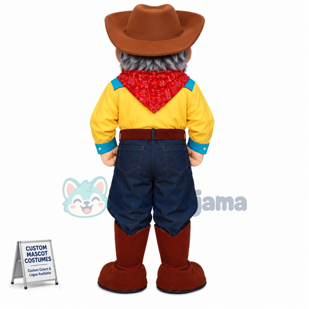 Custom Mascot Realistic Cowboy Mascot Costume
