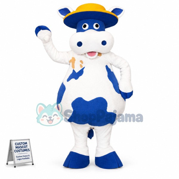 Blue Cow Mascot Costume