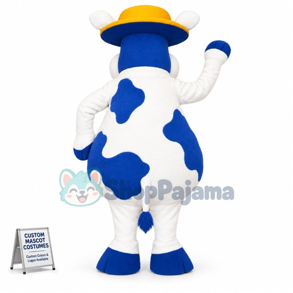 Blue Cow Mascot Costume