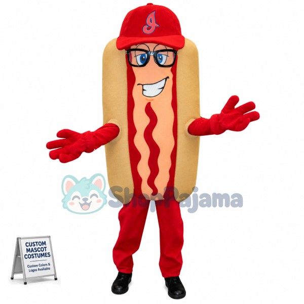 Happy Hotdog Mascot Costume