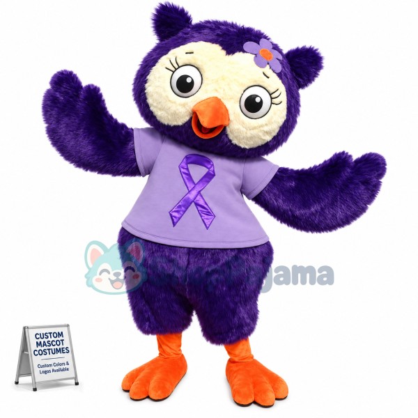Beautiful Purple Owl Mascot Costume