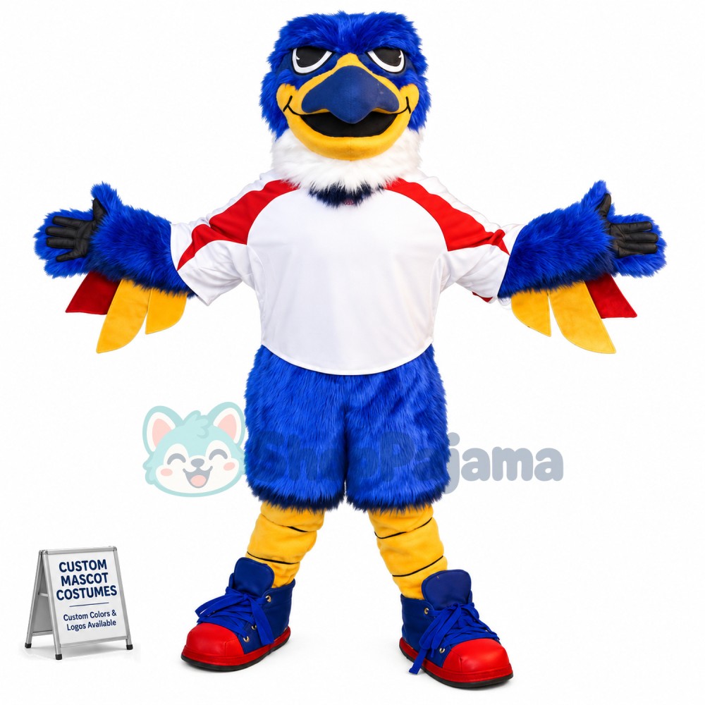 Blue Thunderbird Mascot Costume