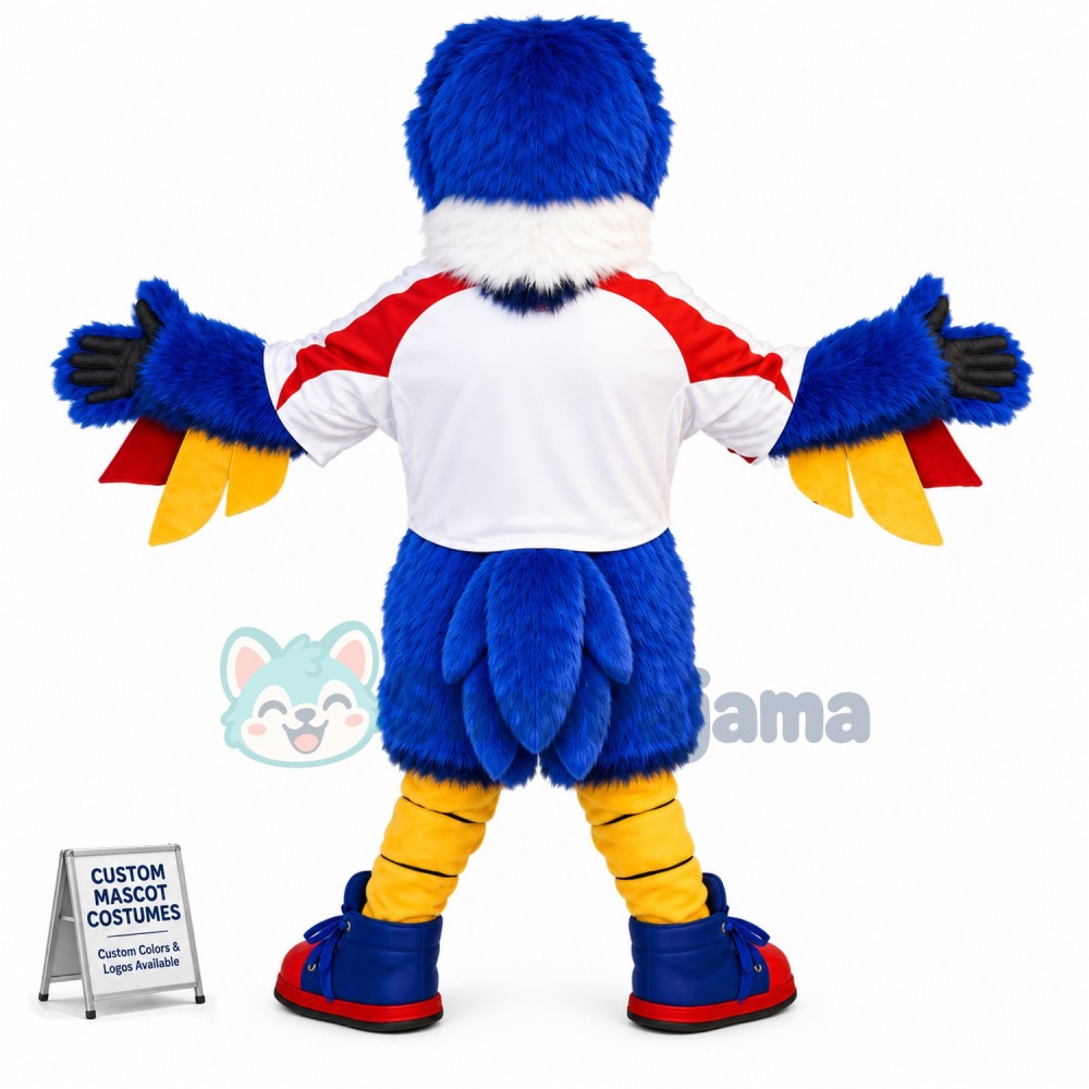 Blue Thunderbird Mascot Costume