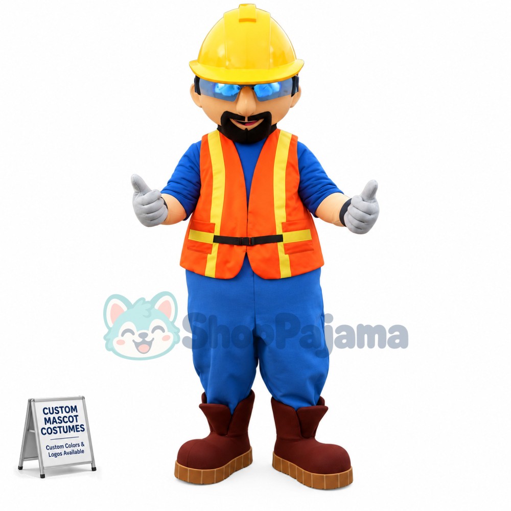 Custom Mascot Lightweight Builder Mascot Costume