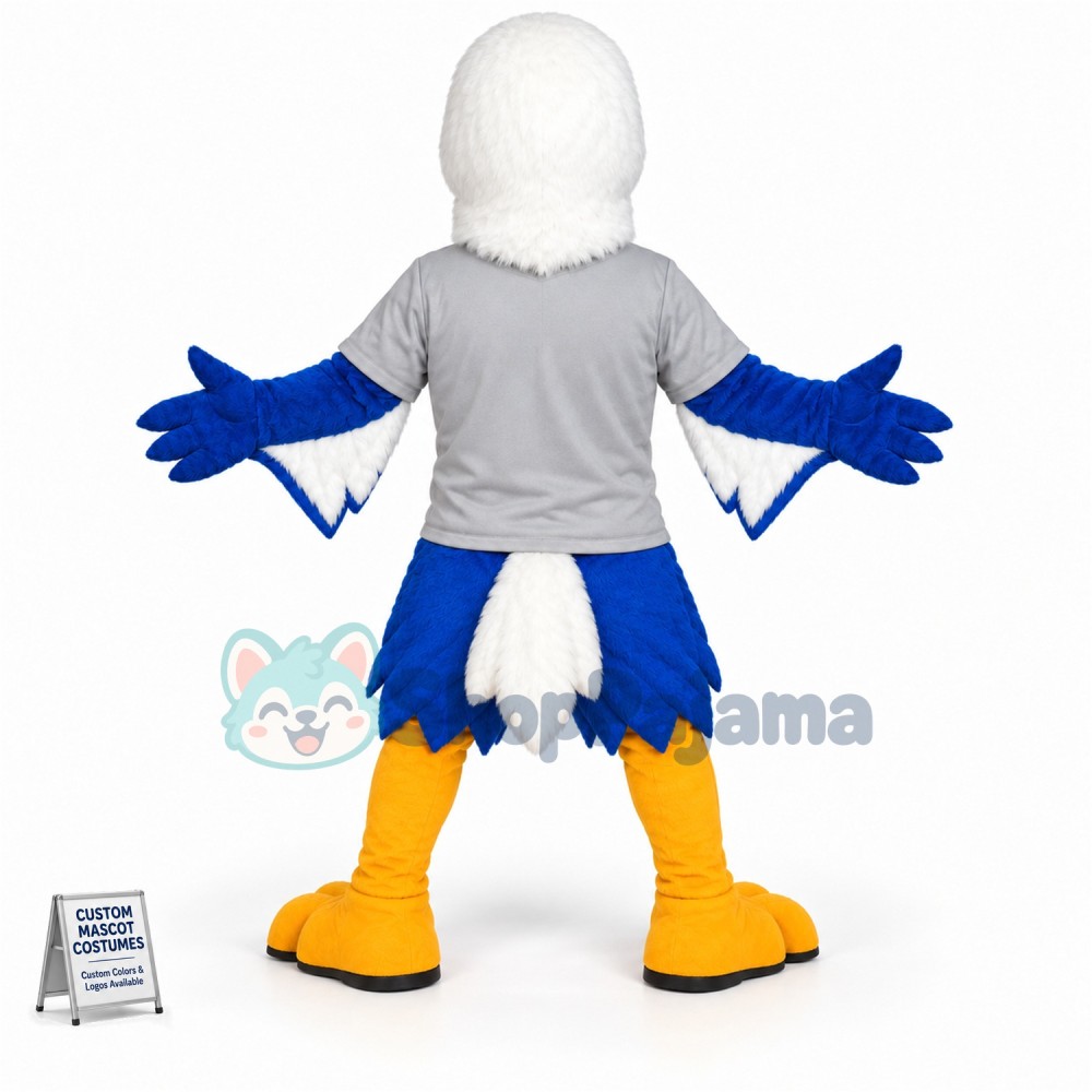 Blue & White Eagle Mascot Costume