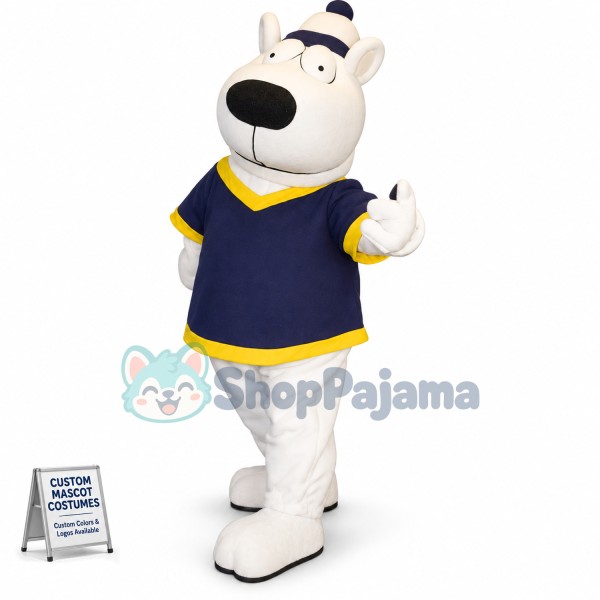 Big Eye White Bear Mascot Costume