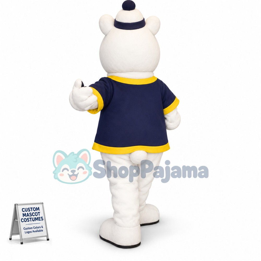 Big Eye White Bear Mascot Costume