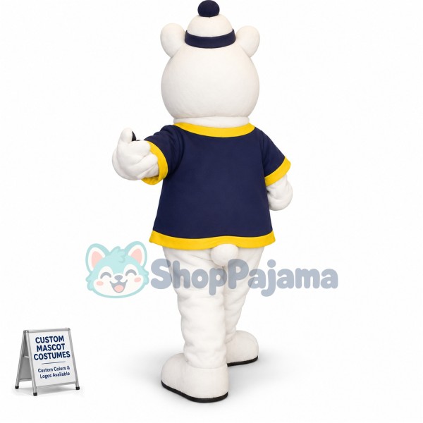 Big Eye White Bear Mascot Costume